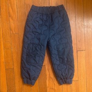 Kids Quilted Navy Blue Jogger Pants